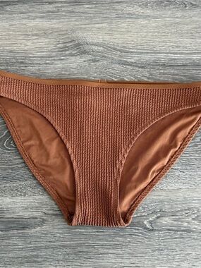 Textured Rust Brown Bikini Bottoms